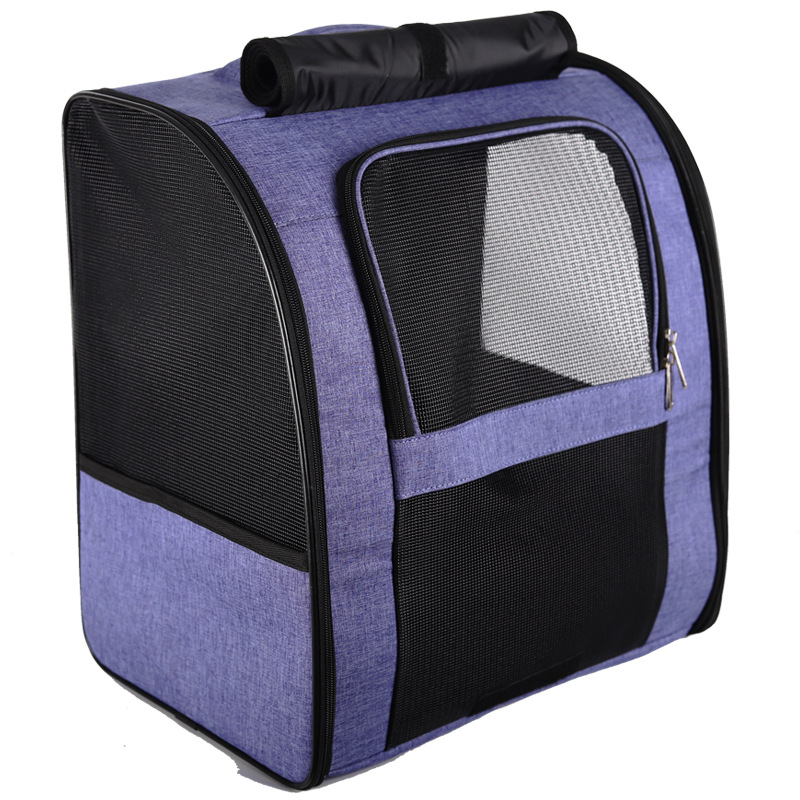 Cat resting comfortably inside waterproof Oxford cloth pet carrier