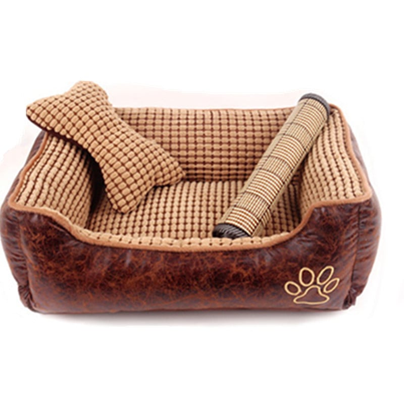 Easy-Clean   Dog Bed with Removable Blanket & Cooling Mat