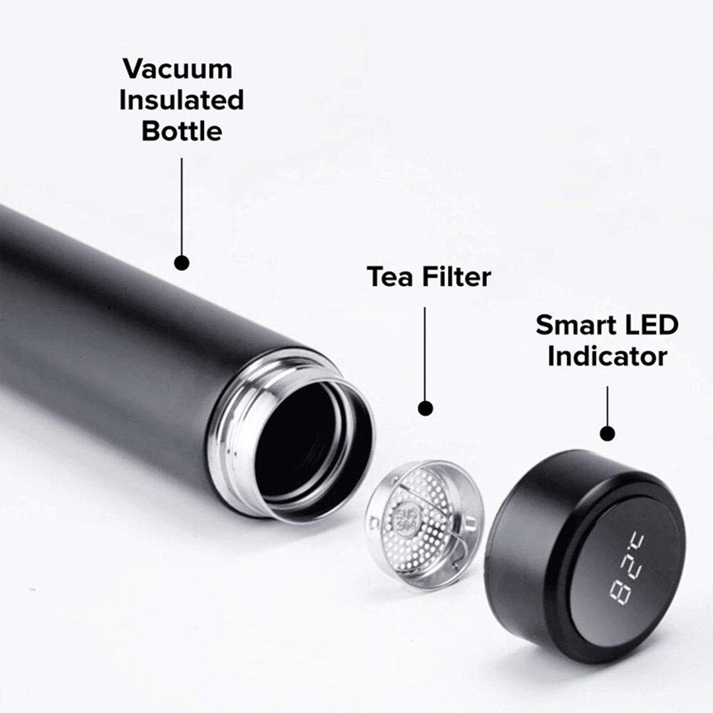 LED Temperature Display Thermos Bottle showing digital temperature readout