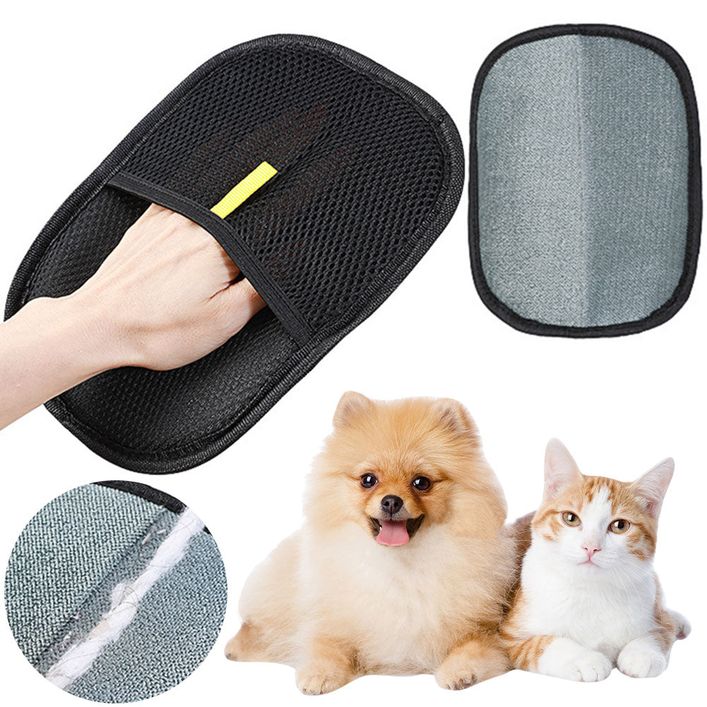 Pet Hair Remover Glove removing loose fur from pet