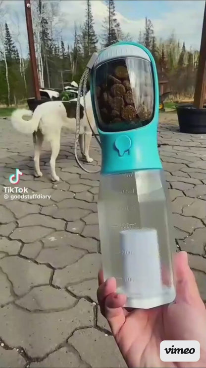 3-in-1 Portable Pet Water Bottle, Feeder & Waste Dispenser